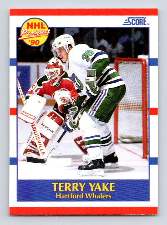 1990-91 Score American #419 Terry Yake  RC Rookie Hartford Whalers  Image 1