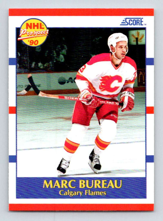 1990-91 Score American #423 Marc Bureau  RC Rookie Calgary Flames  Image 1