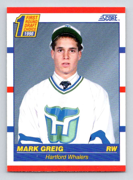 1990-91 Score American #431 Mark Greig  RC Rookie Hartford Whalers  Image 1