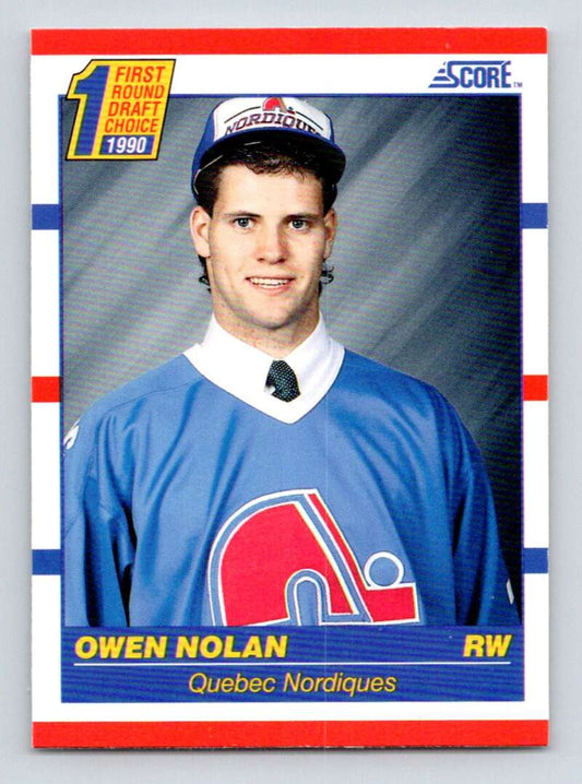 1990-91 Score American #435 Owen Nolan  RC Rookie Quebec Nordiques  Image 1