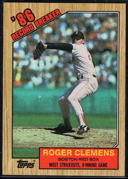 1987 Topps #1 Roger Clemens Red Sox RB