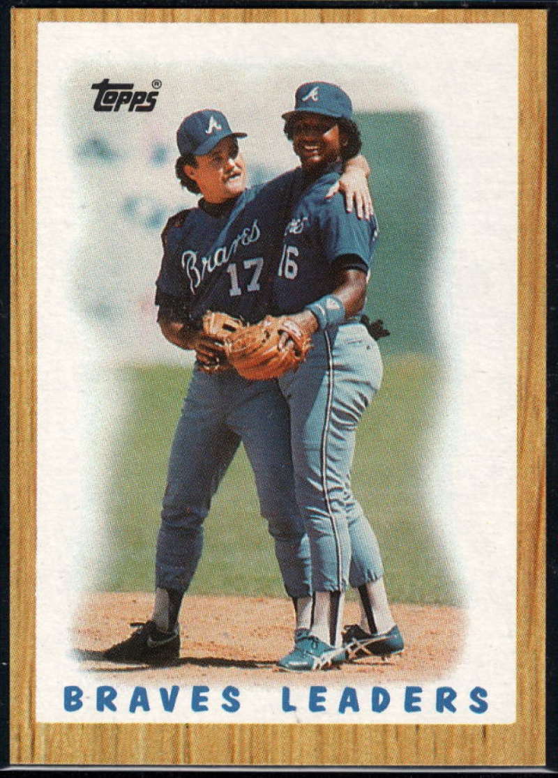 1987 Topps #31 Glenn Hubbard/Rafael Ramirez Braves Braves Team Image 1