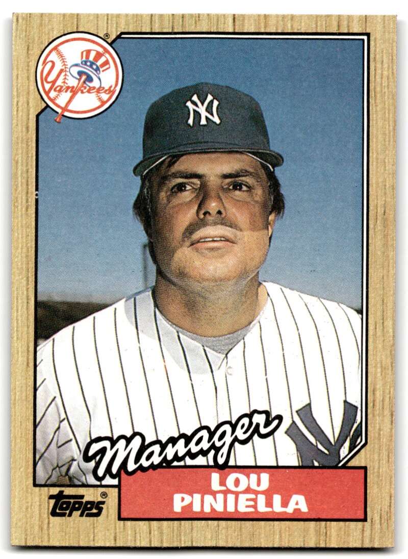 1987 Topps #168 Lou Piniella Yankees MG Image 1