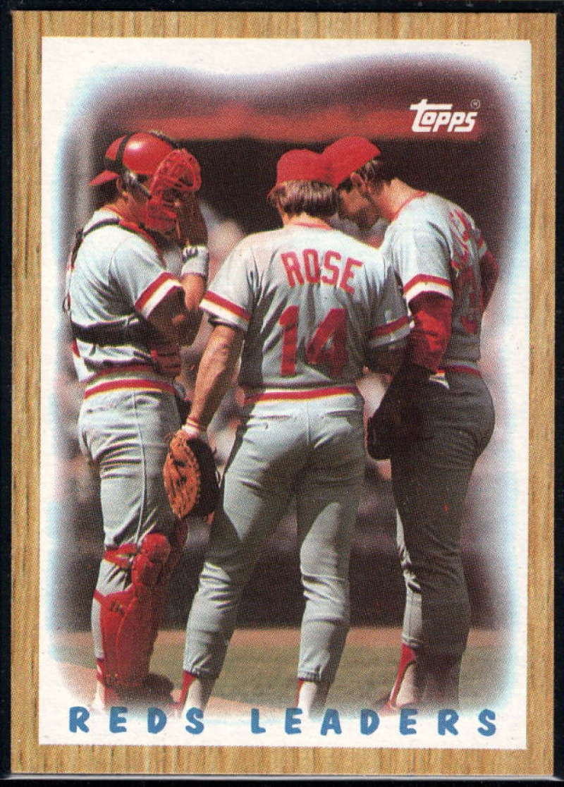 1987 Topps #281 Pete Rose/Bill Gullickson/Bo Diaz Reds Reds Leaders Image 1