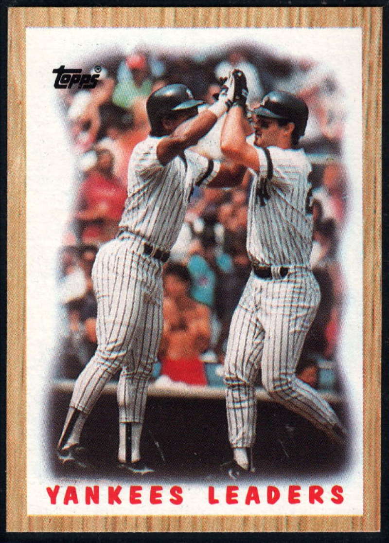 1987 Topps #406 Rickey Henderson/Don Mattingly Yankees Yankees Leaders Image 1