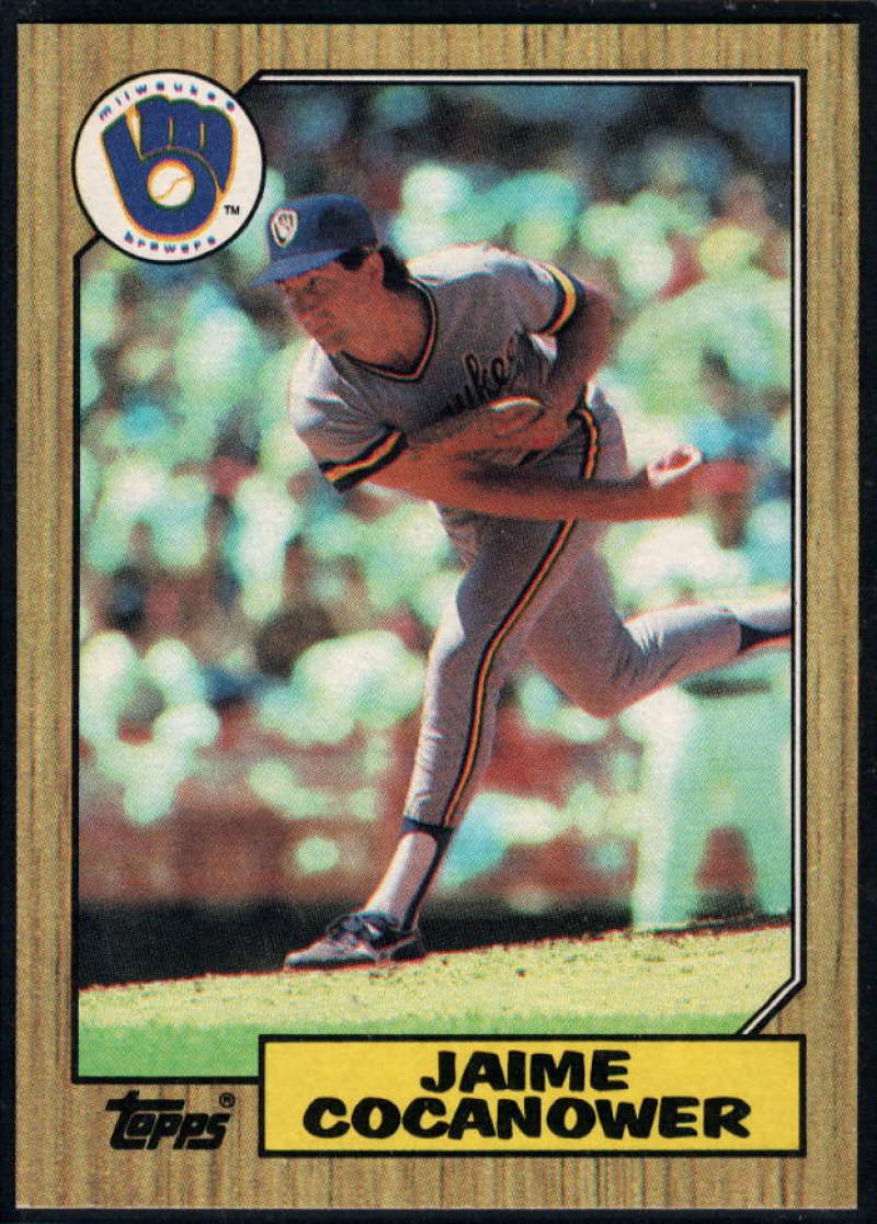 1987 Topps #423 Jaime Cocanower Brewers Image 1