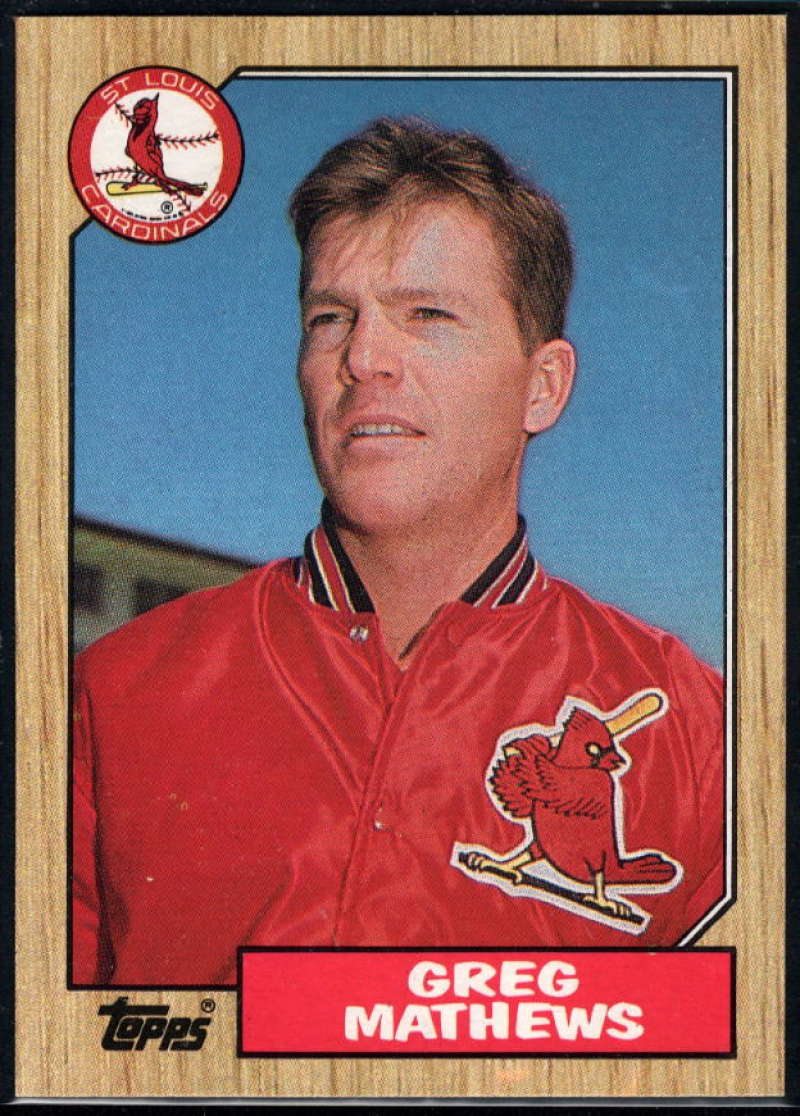1987 Topps #567 Greg Mathews RC Rookie Cardinals Image 1