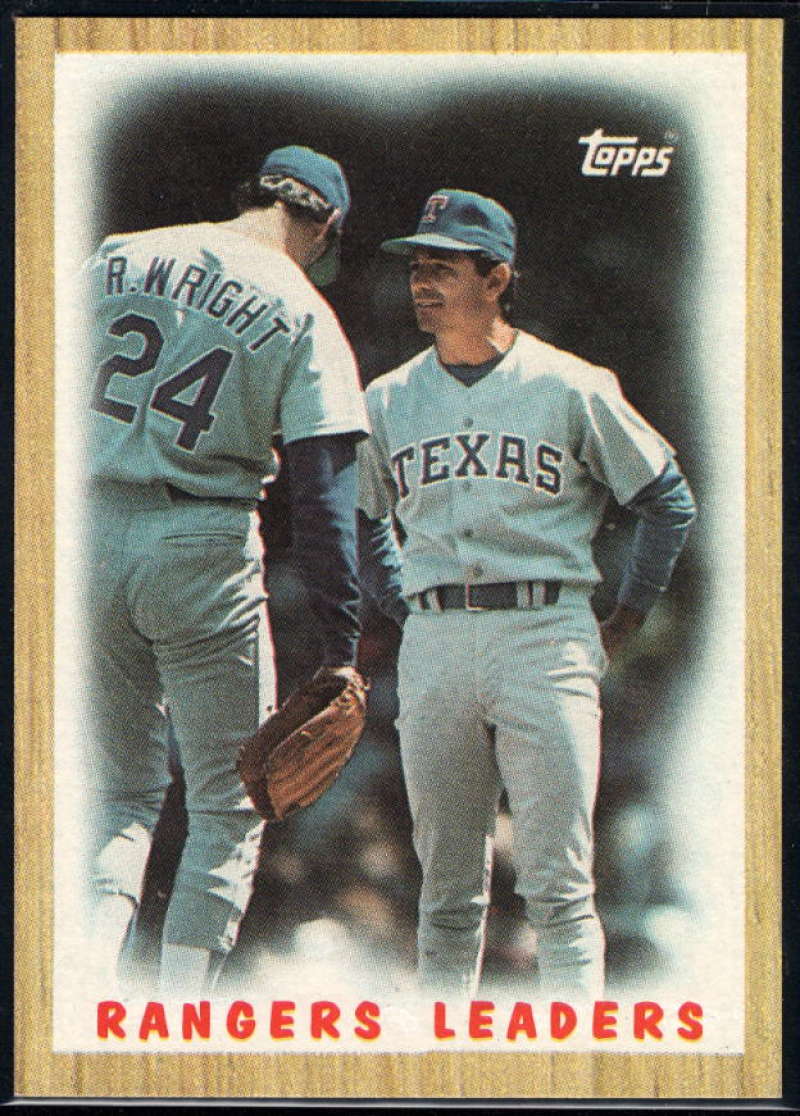 1987 Topps #656 Ricky Wright/Bobby Valentine Rangers Rangers Leaders Image 1