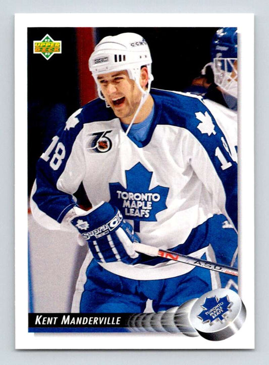 1992-93 Upper Deck Hockey  #32 Kent Manderville  Toronto Maple Leafs  Image 1