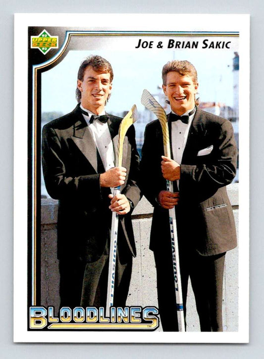 1992-93 Upper Deck Hockey  #36 Brian Sakic/Joe Sakic  Quebec Nordiques  Image 1