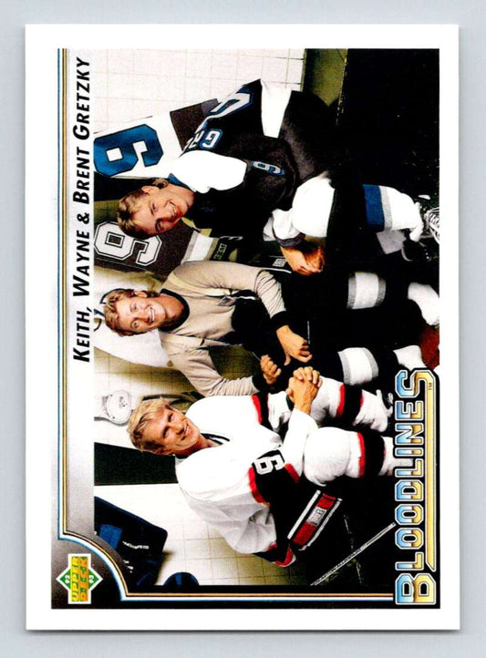 1992-93 Upper Deck Hockey  #37 Brent Gretzky/Keith Gretzky/Wayne Gretzky  Image 1