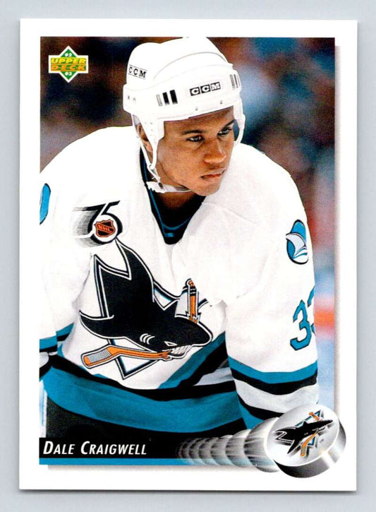 1992-93 Upper Deck Hockey  #40 Dale Craigwell  San Jose Sharks  Image 1