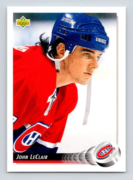 1992-93 Upper Deck Hockey  #55 John LeClair  Montreal Canadiens  Image 1