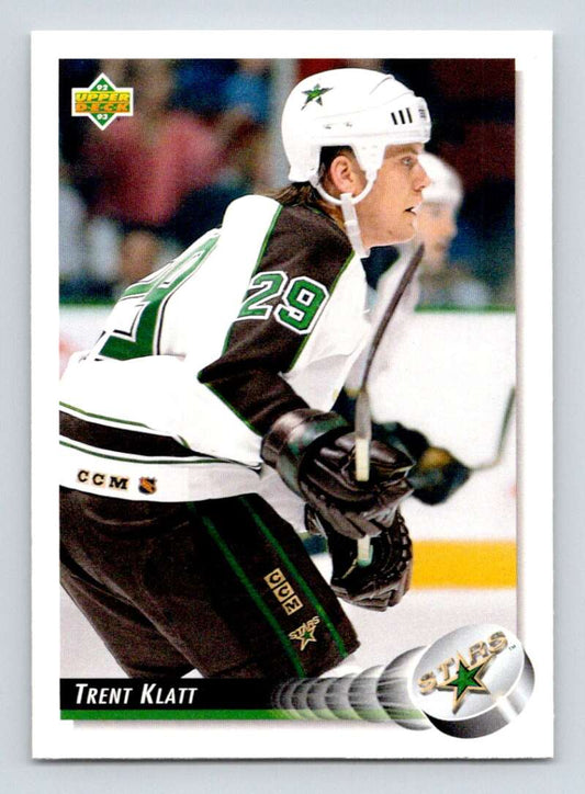 1992-93 Upper Deck Hockey  #62 Trent Klatt  RC Rookie Minnesota North Stars  Image 1