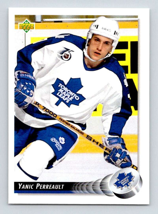 1992-93 Upper Deck Hockey  #70 Yanic Perreault  RC Rookie Toronto Maple Leafs  Image 1