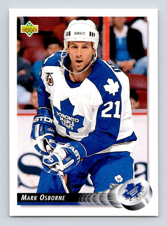 1992-93 Upper Deck Hockey  #72 Mark Osborne  Toronto Maple Leafs  Image 1