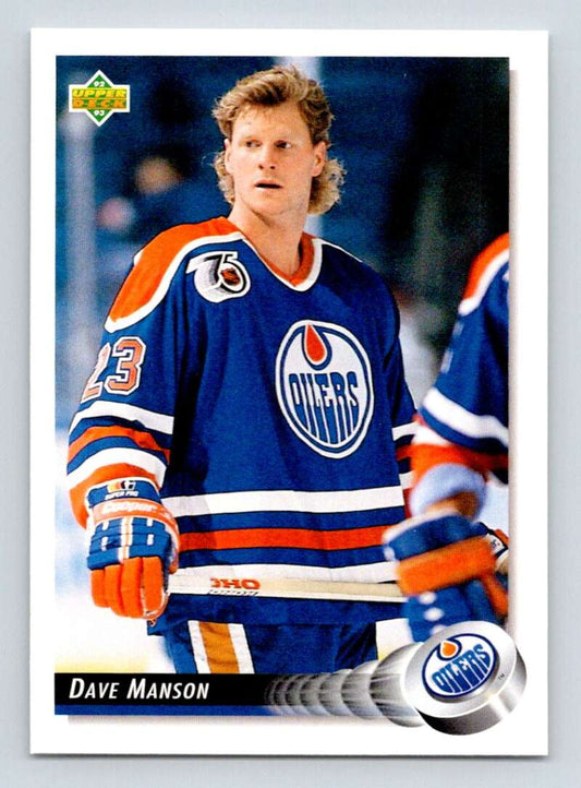 1992-93 Upper Deck Hockey  #84 Dave Manson  Edmonton Oilers  Image 1