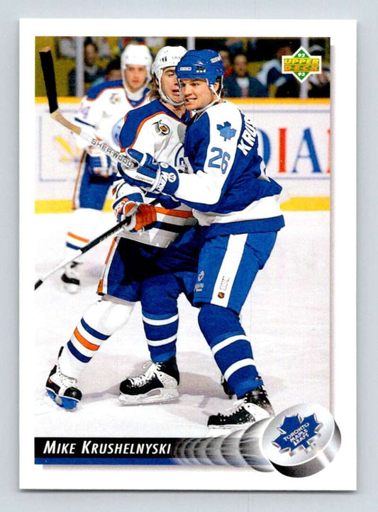 1992-93 Upper Deck Hockey  #87 Mike Krushelnyski  Toronto Maple Leafs  Image 1