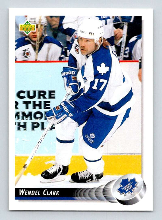 1992-93 Upper Deck Hockey  #89 Wendel Clark  Toronto Maple Leafs  Image 1