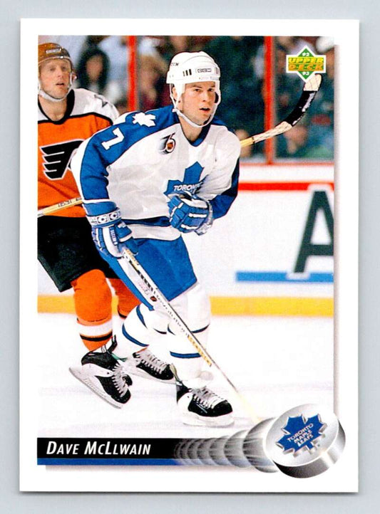 1992-93 Upper Deck Hockey  #93 Dave McLlwain  Toronto Maple Leafs  Image 1