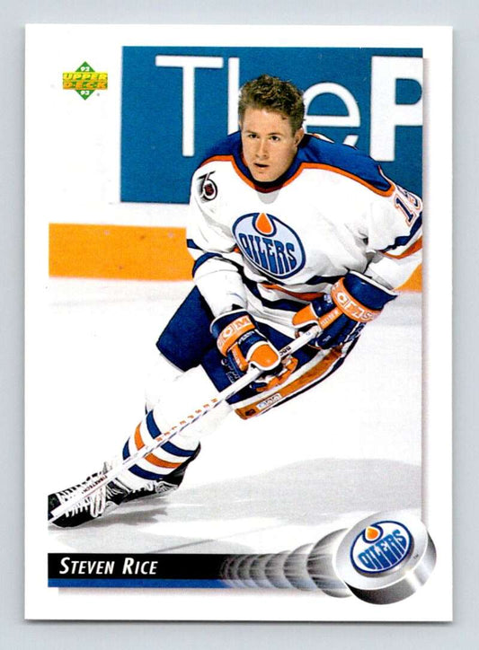 1992-93 Upper Deck Hockey  #98 Steven Rice  Edmonton Oilers  Image 1