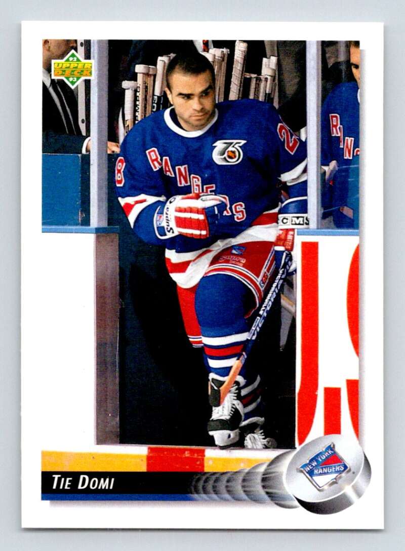 1992-93 Upper Deck Hockey  #99 Tie Domi  New York Rangers  Image 1