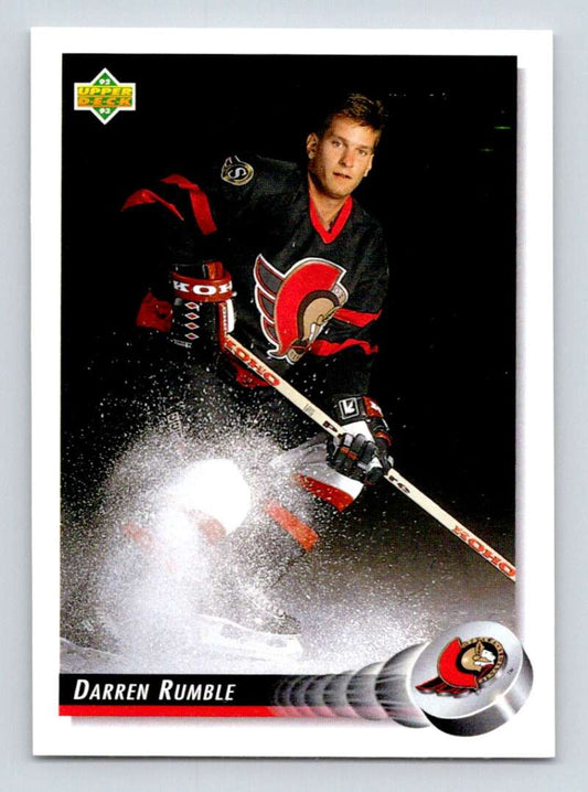 1992-93 Upper Deck Hockey  #110 Darren Rumble  RC Rookie Ottawa Senators  Image 1