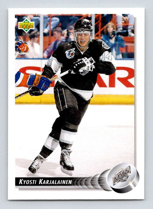 1992-93 Upper Deck Hockey  #111 Kyosti Karjalainen  Los Angeles Kings  Image 1
