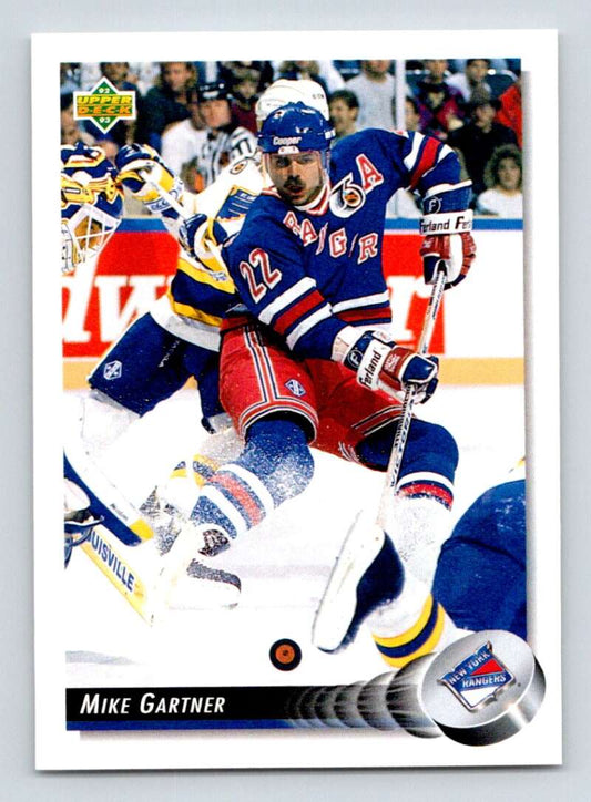 1992-93 Upper Deck Hockey  #126 Mike Gartner  New York Rangers  Image 1