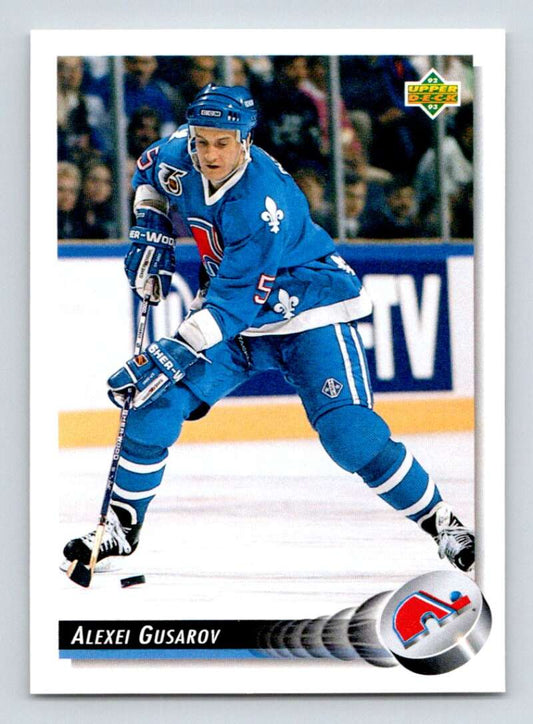 1992-93 Upper Deck Hockey  #127 Alexei Gusarov  Quebec Nordiques  Image 1
