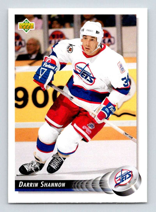 1992-93 Upper Deck Hockey  #132 Darrin Shannon  Winnipeg Jets  Image 1