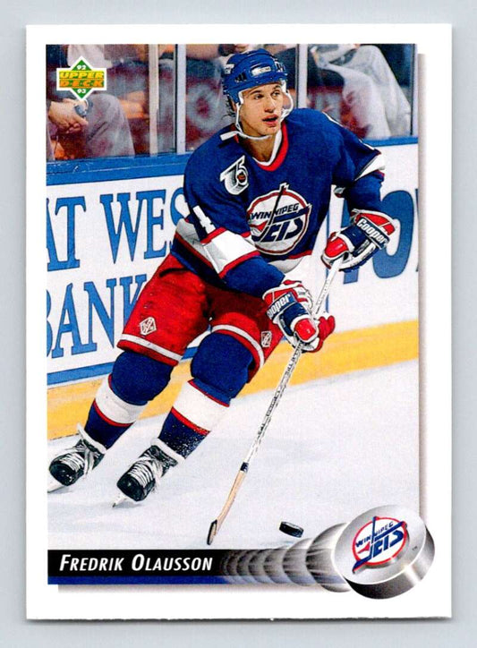 1992-93 Upper Deck Hockey  #136 Fredrik Olausson  Winnipeg Jets  Image 1