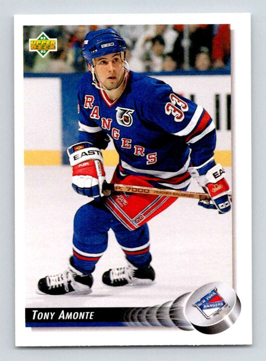 1992-93 Upper Deck Hockey  #138 Tony Amonte  New York Rangers  Image 1