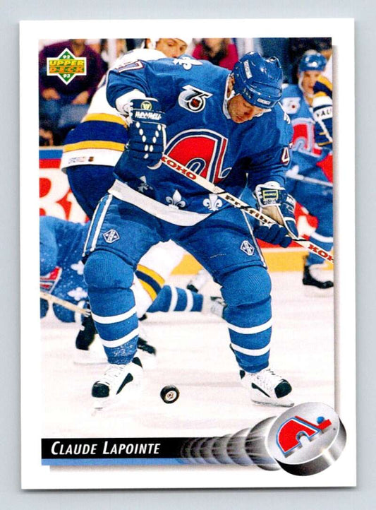 1992-93 Upper Deck Hockey  #147 Claude Lapointe  Quebec Nordiques  Image 1