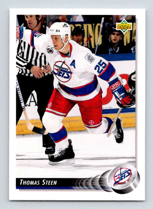 1992-93 Upper Deck Hockey  #154 Thomas Steen  Winnipeg Jets  Image 1