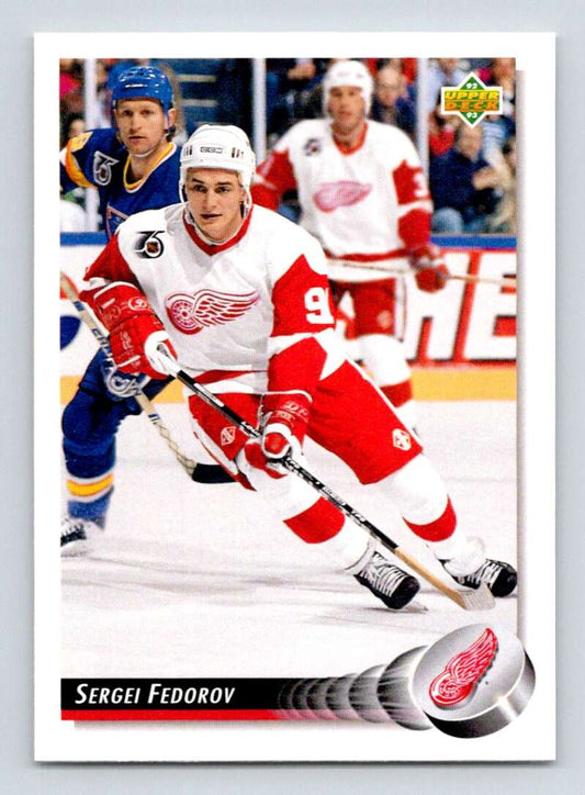 1992-93 Upper Deck Hockey  #157 Sergei Fedorov  Detroit Red Wings  Image 1
