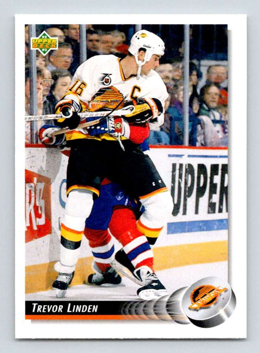 1992-93 Upper Deck Hockey  #158 Trevor Linden  Vancouver Canucks  Image 1
