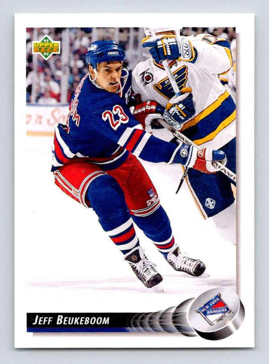 1992-93 Upper Deck Hockey  #161 Jeff Beukeboom  New York Rangers  Image 1