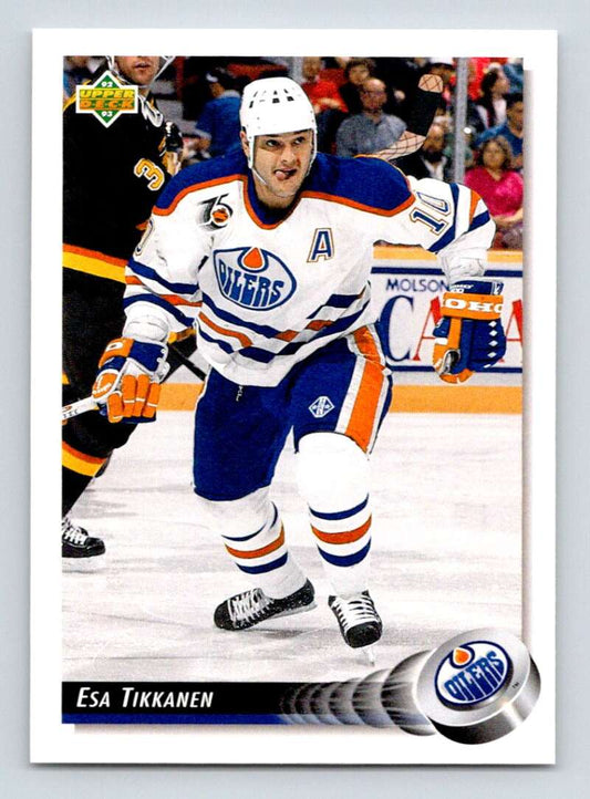 1992-93 Upper Deck Hockey  #188 Esa Tikkanen  Edmonton Oilers  Image 1