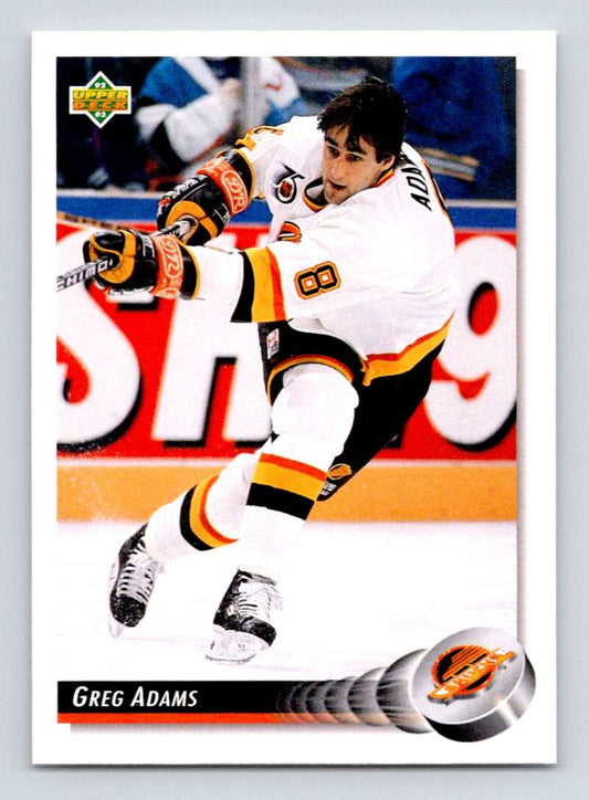 1992-93 Upper Deck Hockey  #192 Greg Adams  Vancouver Canucks  Image 1