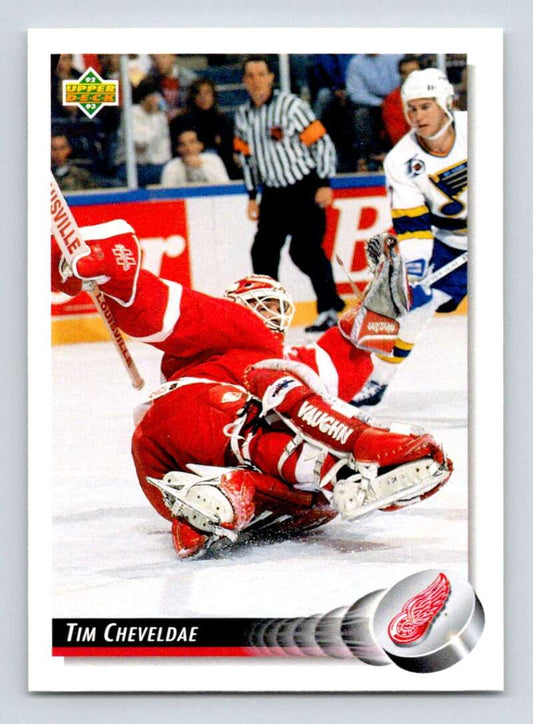 1992-93 Upper Deck Hockey  #197 Tim Cheveldae  Detroit Red Wings  Image 1