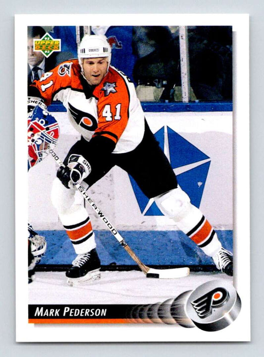 1992-93 Upper Deck Hockey  #209 Mark Pederson  Philadelphia Flyers  Image 1