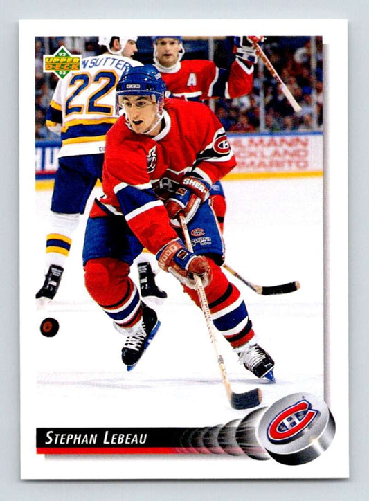 1992-93 Upper Deck Hockey  #213 Stephan Lebeau  Montreal Canadiens  Image 1