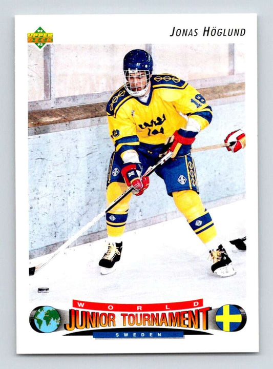 1992-93 Upper Deck Hockey  #222 Jonas Hoglund  RC Rookie  Image 1