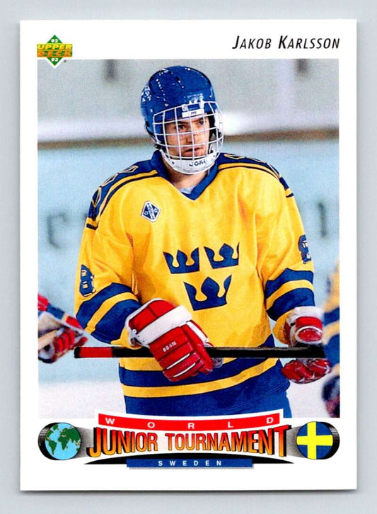 1992-93 Upper Deck Hockey  #229 Jakob Karlsson  RC Rookie  Image 1