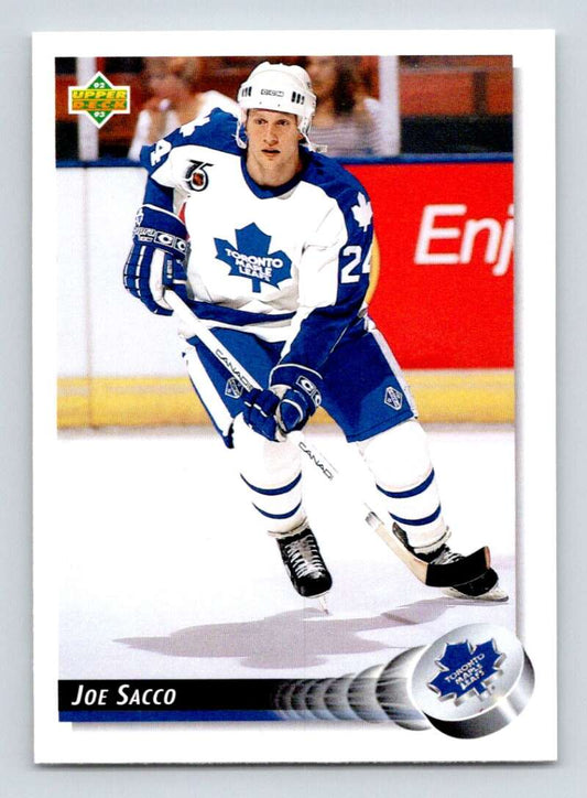 1992-93 Upper Deck Hockey  #266 Joe Sacco  Toronto Maple Leafs  Image 1