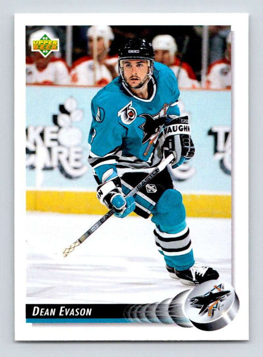 1992-93 Upper Deck Hockey  #281 Dean Evason  San Jose Sharks  Image 1