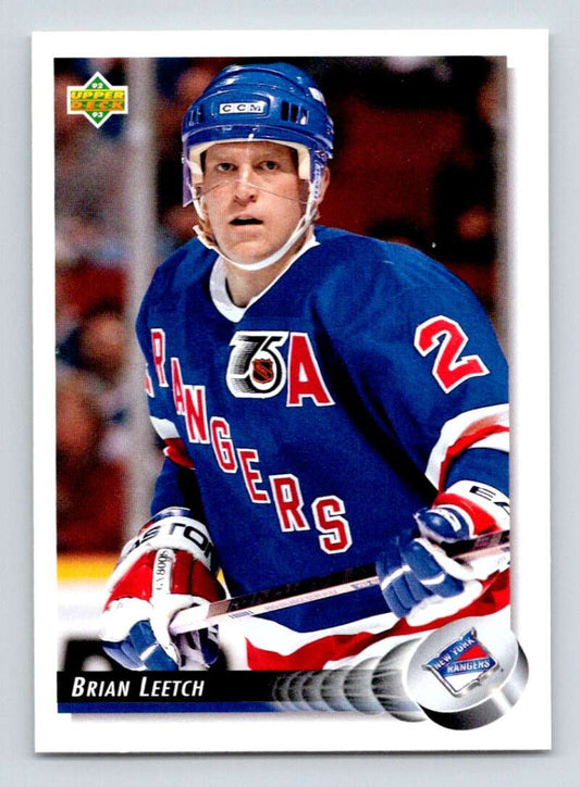 1992-93 Upper Deck Hockey  #284 Brian Leetch  New York Rangers  Image 1