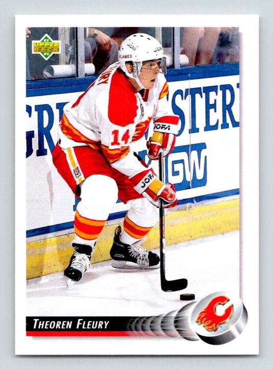 1992-93 Upper Deck Hockey  #285 Theo Fleury  Calgary Flames  Image 1