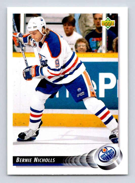 1992-93 Upper Deck Hockey  #290 Bernie Nicholls  Edmonton Oilers  Image 1